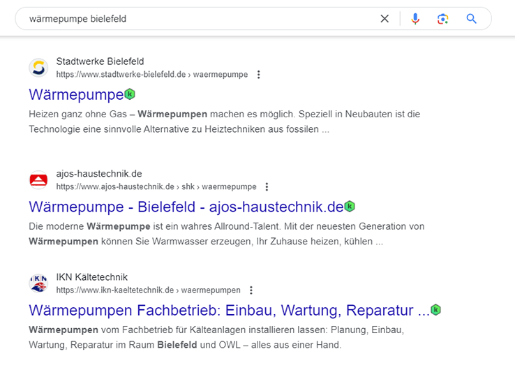 Google-Suche-Waermepumpe-Bielefeld-Screenshot